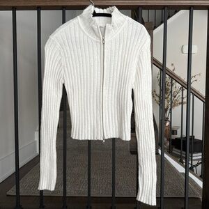 Women’s ribbed zip up sweater